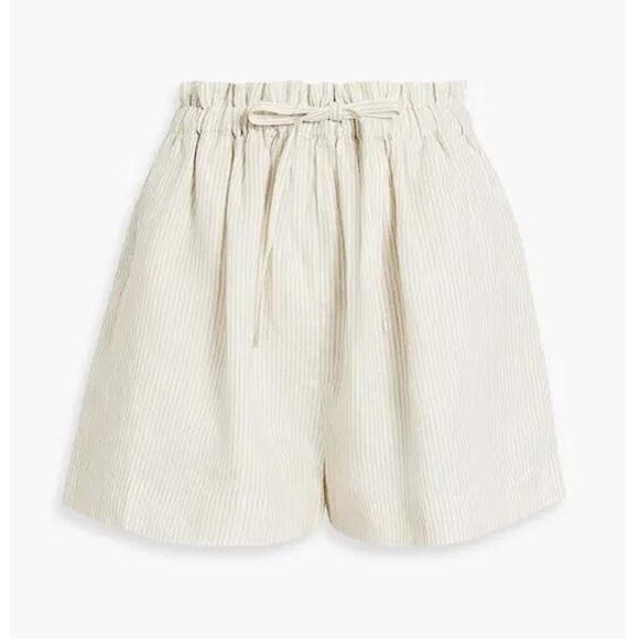 Ulla Johnson Pants - ULLA JOHNSON Women's Asa Striped Linen Shorts Size 00 In Beige